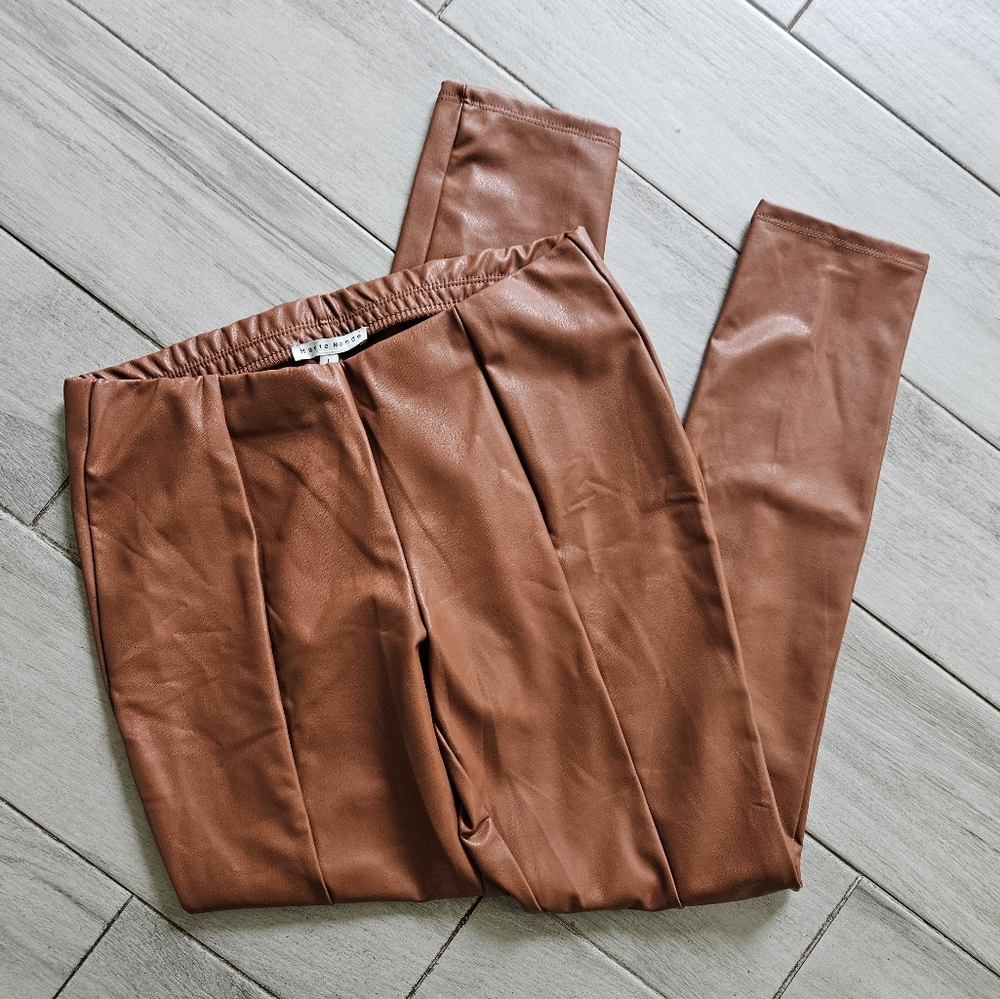 ♥️Haute Monde Brown Faux Leather Pants